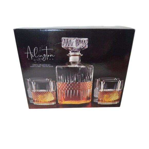 Circleware Arlington Collection 5pc. Decanter And Glass Set. 1-35oz. Decanter 4- - Picture 1 of 3